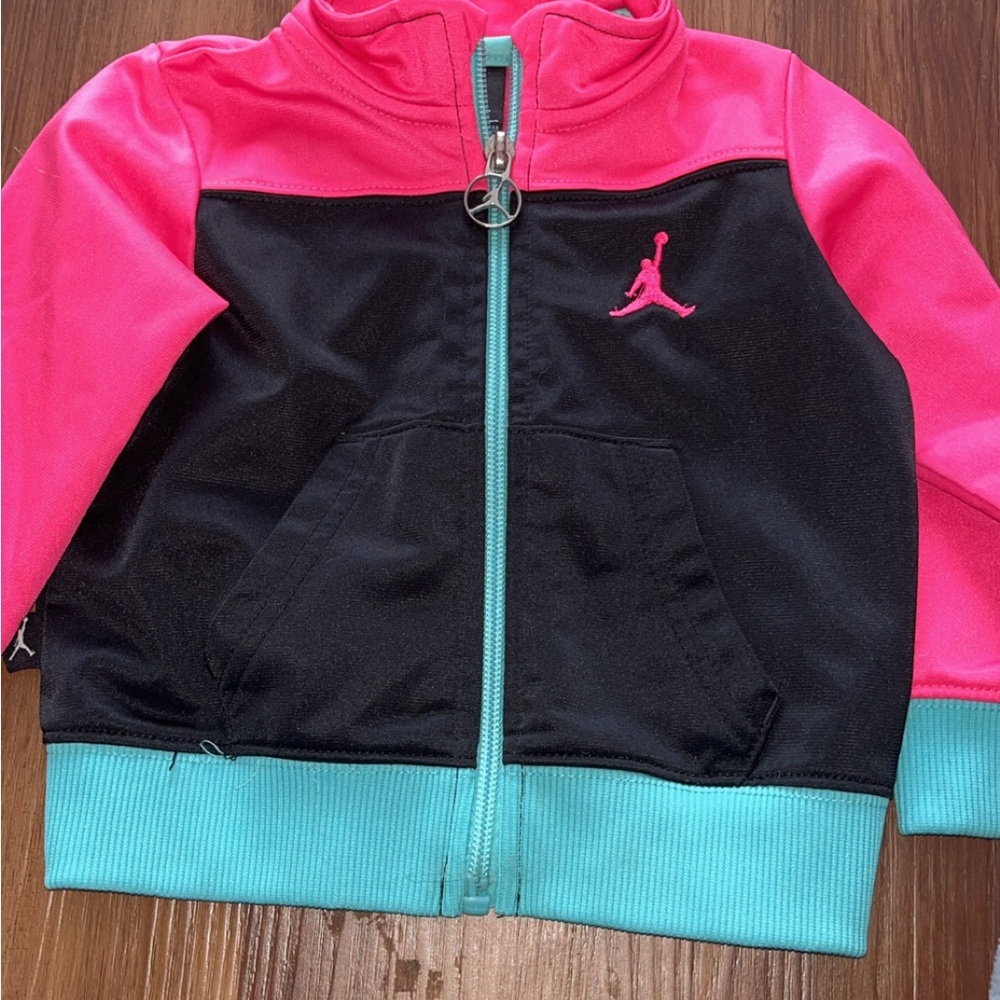Jordan Kids Hoodie - Pink, Black, and Teal
